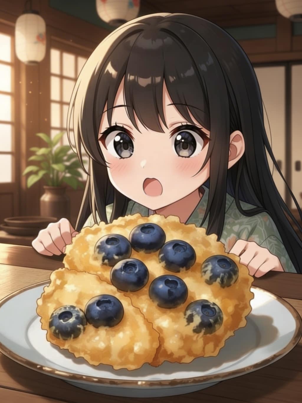 ブルーベリーのかき揚げ天ぷら