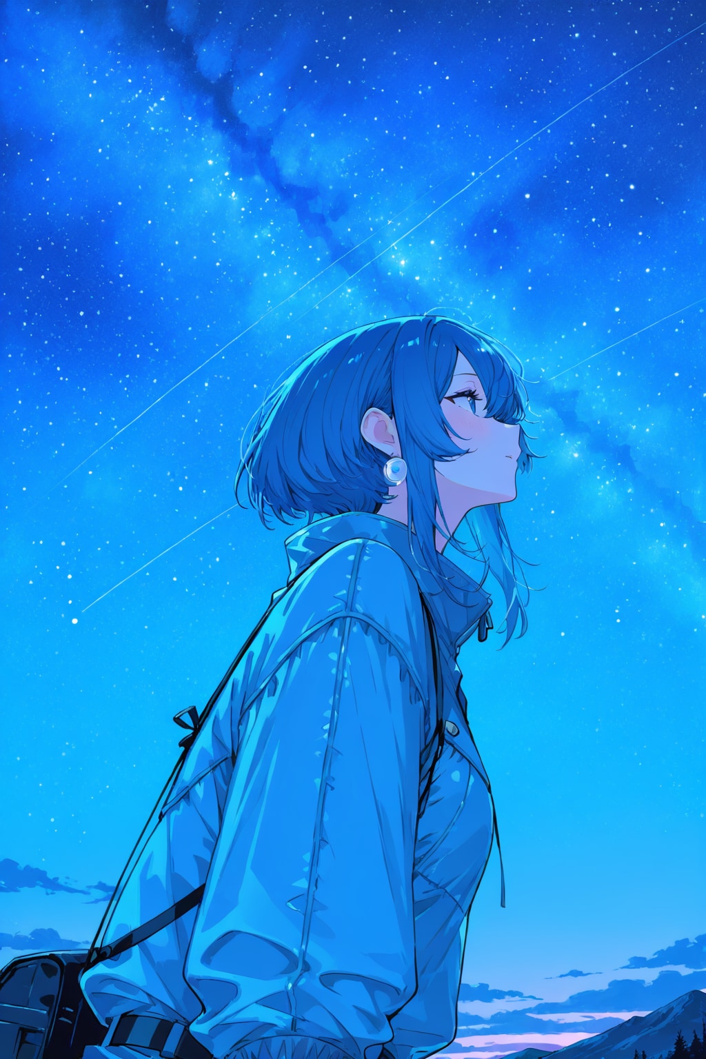 夜空と山ガール