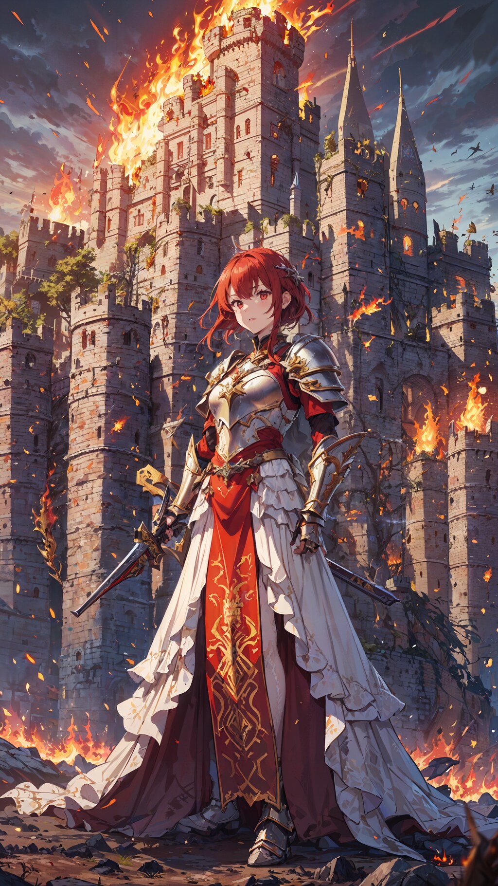 戦乙女と燃え盛る戦場