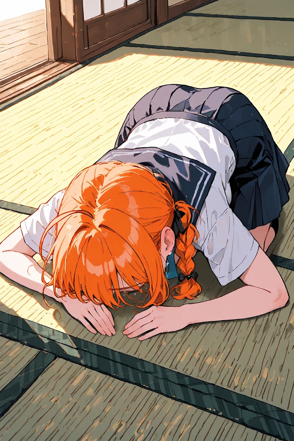 土下座をする目隠れちゃん☆
