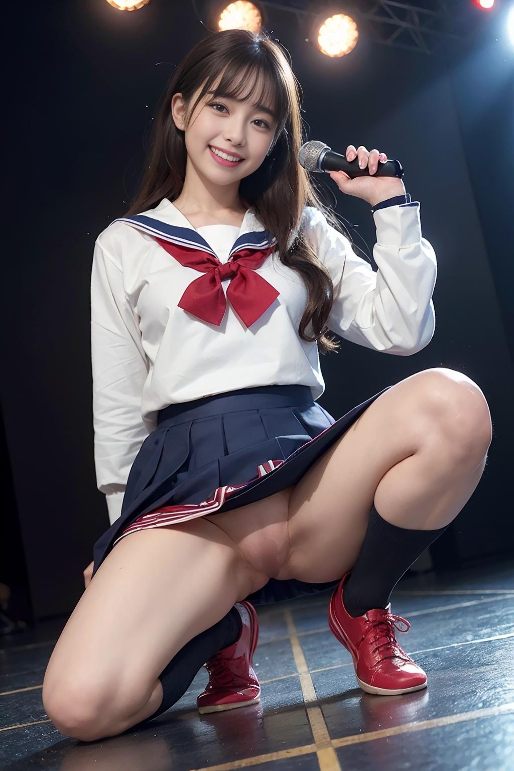 金のために露出するアイドル