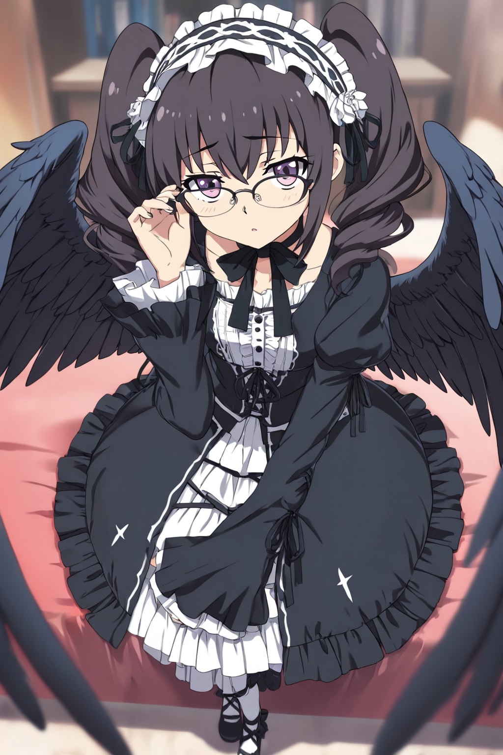 眼鏡ちゃん　翼のゴスロリ② | の人気AIイラスト・グラビア