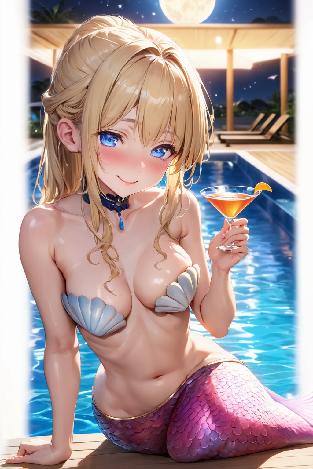 ナイトプール満喫中