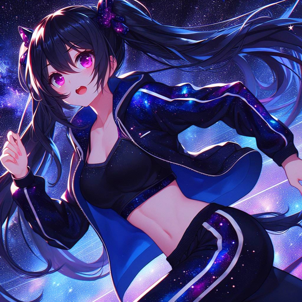 星空ジャージな、黒髪ツインテール少女★(12枚)