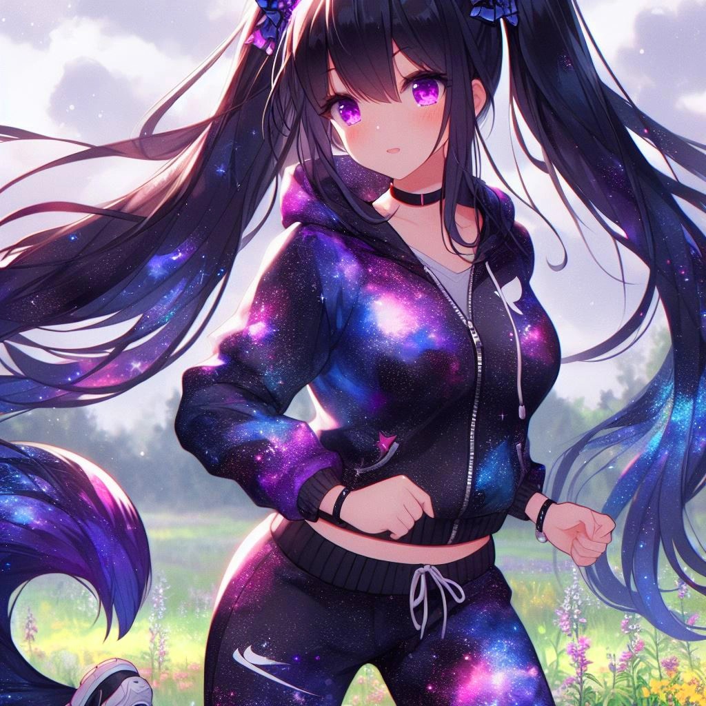 星空ジャージな、黒髪ツインテール少女★(12枚)