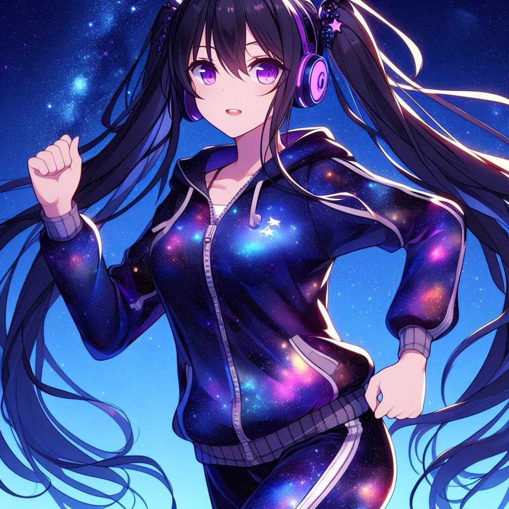 星空ジャージな、黒髪ツインテール少女★(12枚)