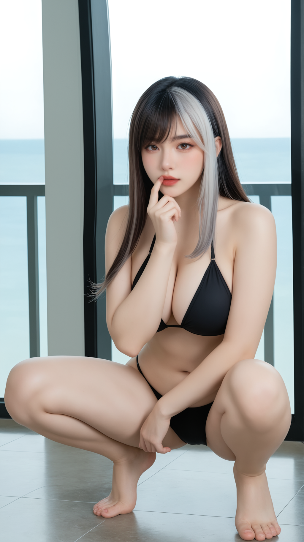 黒水着グラビア撮影