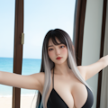 黒水着グラビア撮影 8枚目
