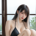 黒水着グラビア撮影 2枚目