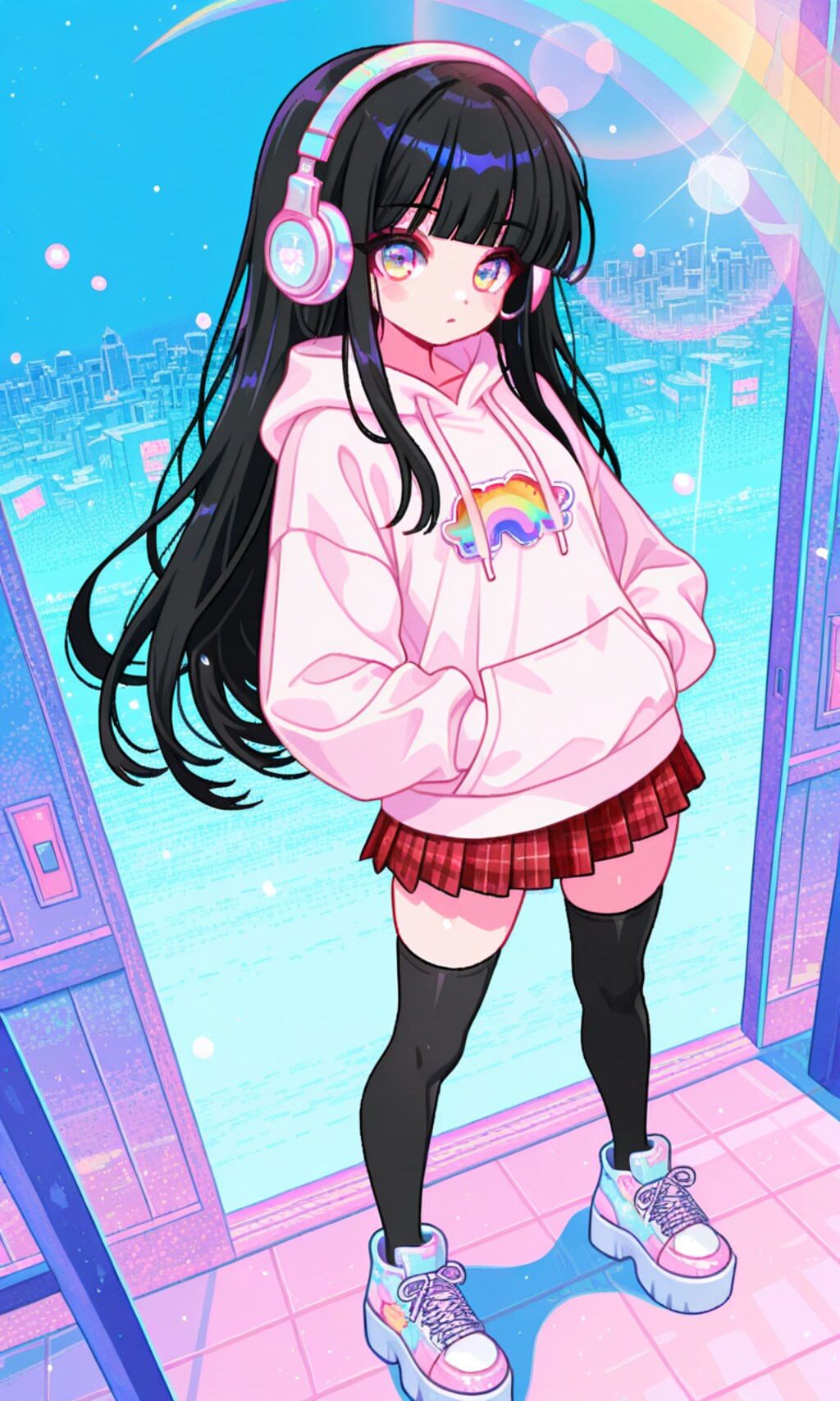 ヘッドフォンの女の子