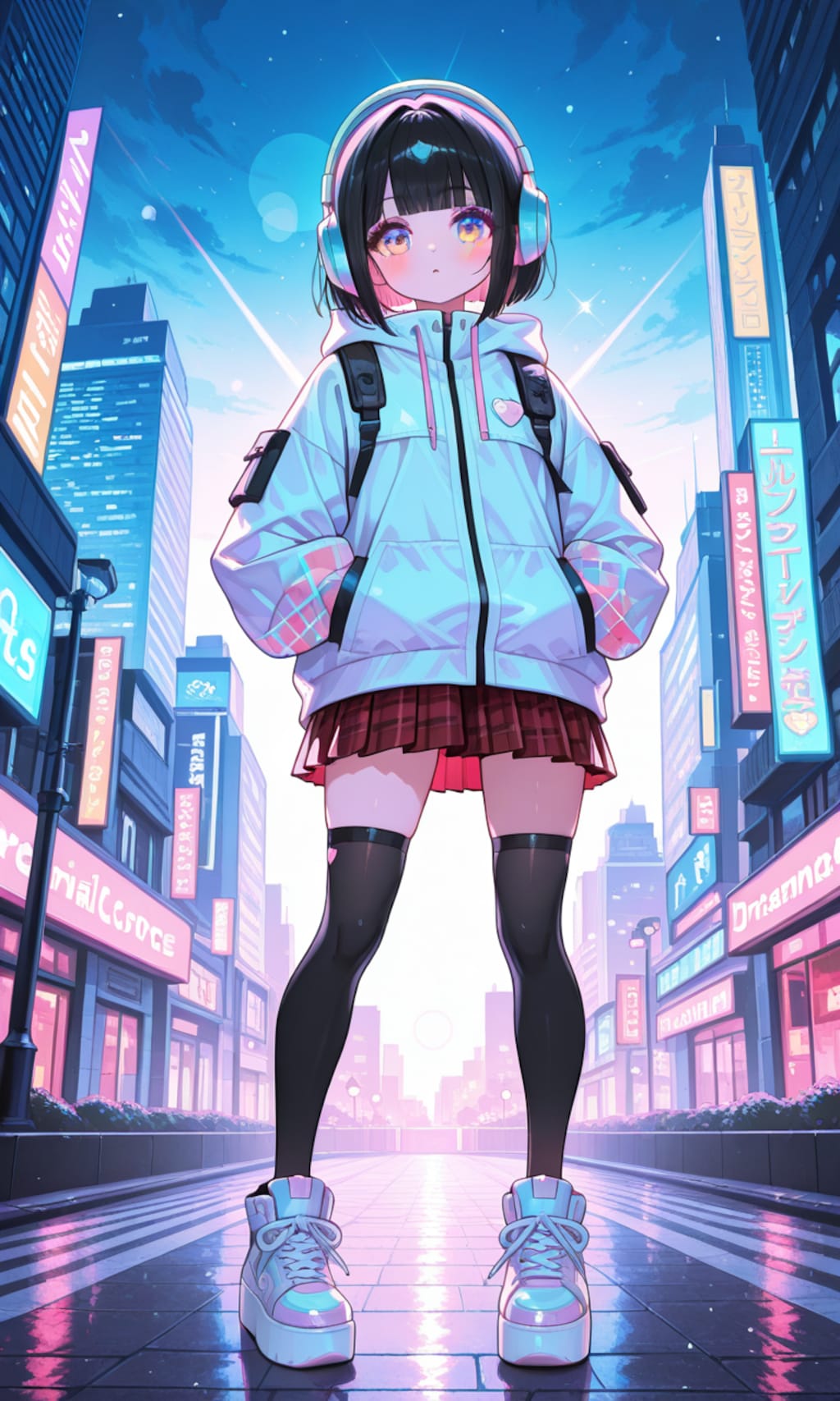 ヘッドフォンの女の子