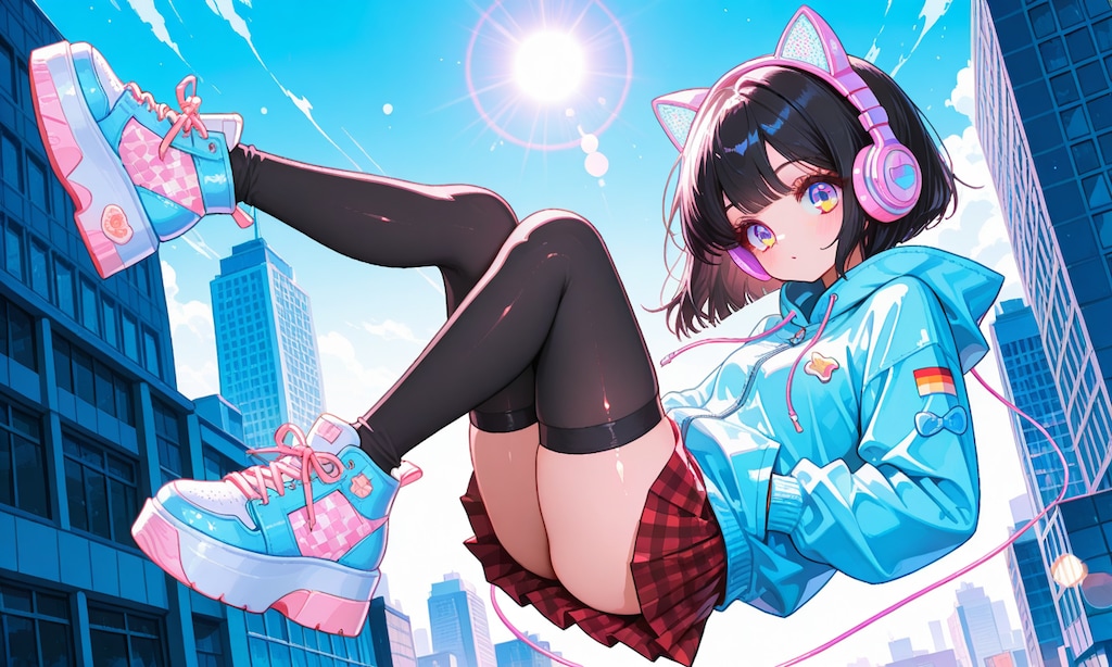 ヘッドフォンの女の子