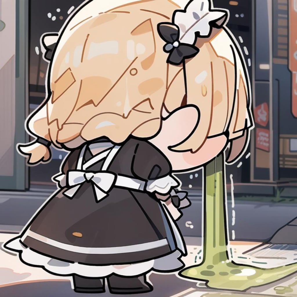 🍺週末＆周年をおビールで祝い過ぎたら時空歪んじゃった系メイドちゃん