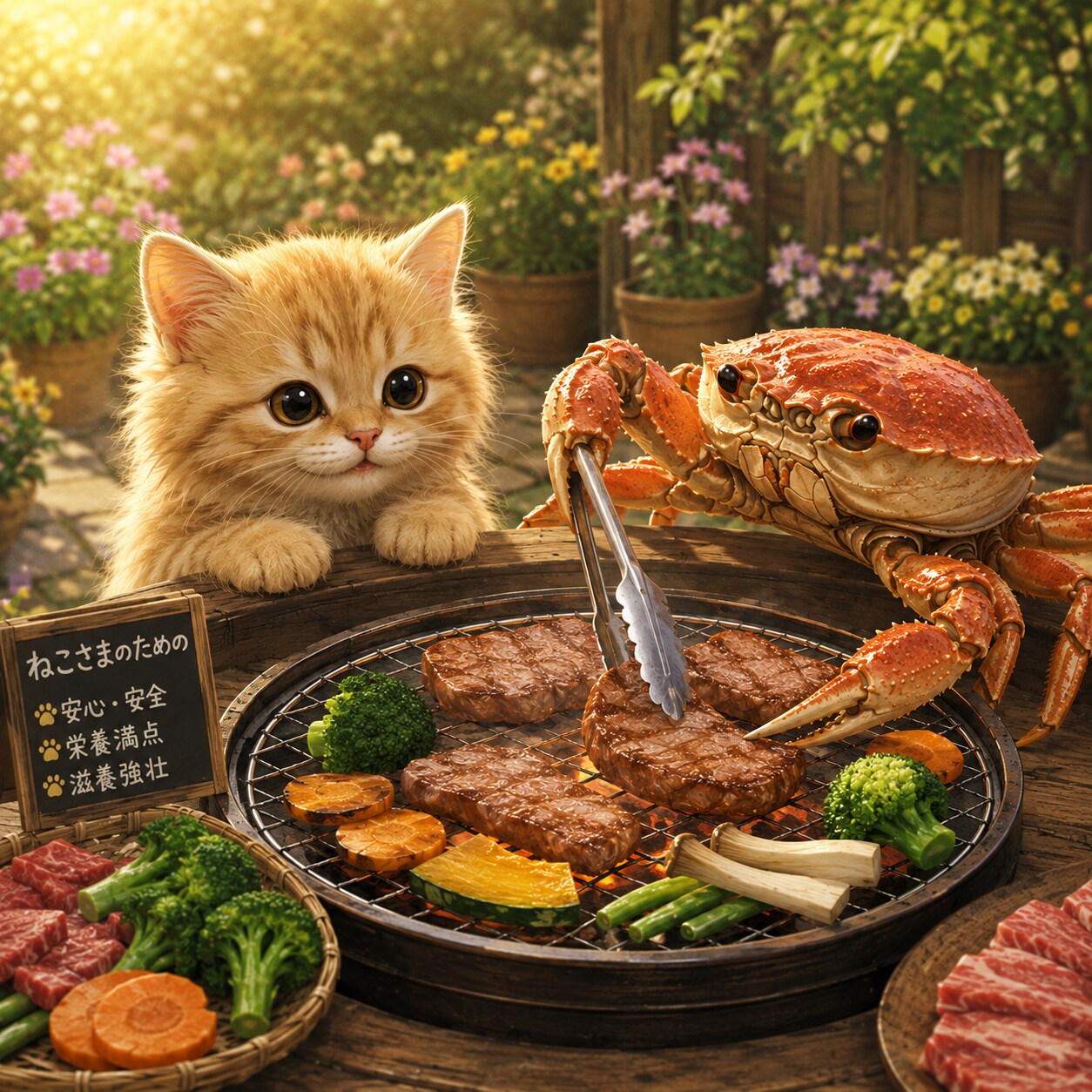 おにく🍖とおやさい🥦をやけるんだな🦀 | の人気AIイラスト・グラビア