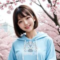 パーカーにマイクロミニデニムショーパンのつむちゃん 2枚目