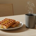 デザートの蜂蜜掛けワッフルと珈琲のセット 4枚目