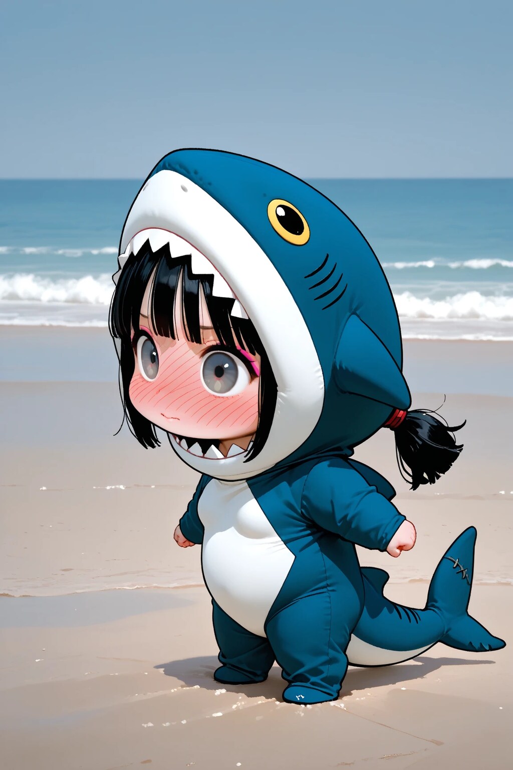 サメコスちゃんの横顔