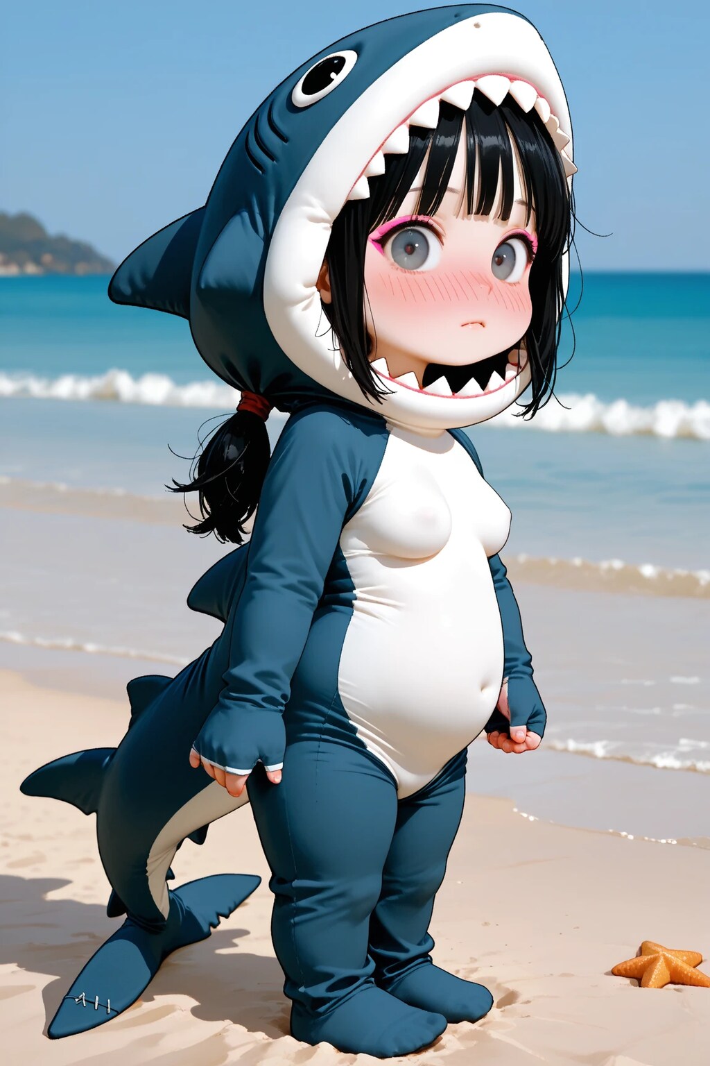 サメコスちゃんの横顔