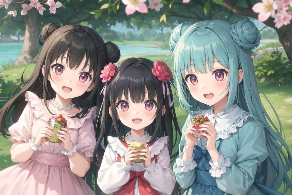 姫たちのお花見なのです