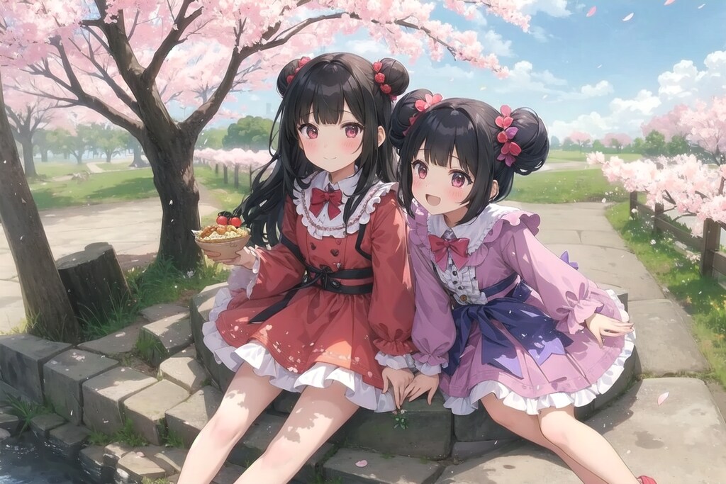 姫たちのお花見なのです