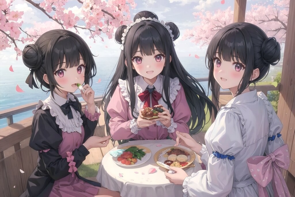 姫たちのお花見なのです