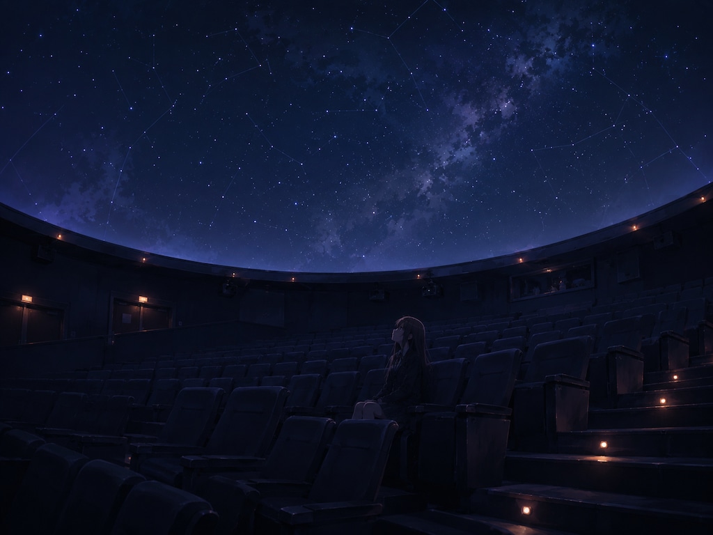 星空を見上げる