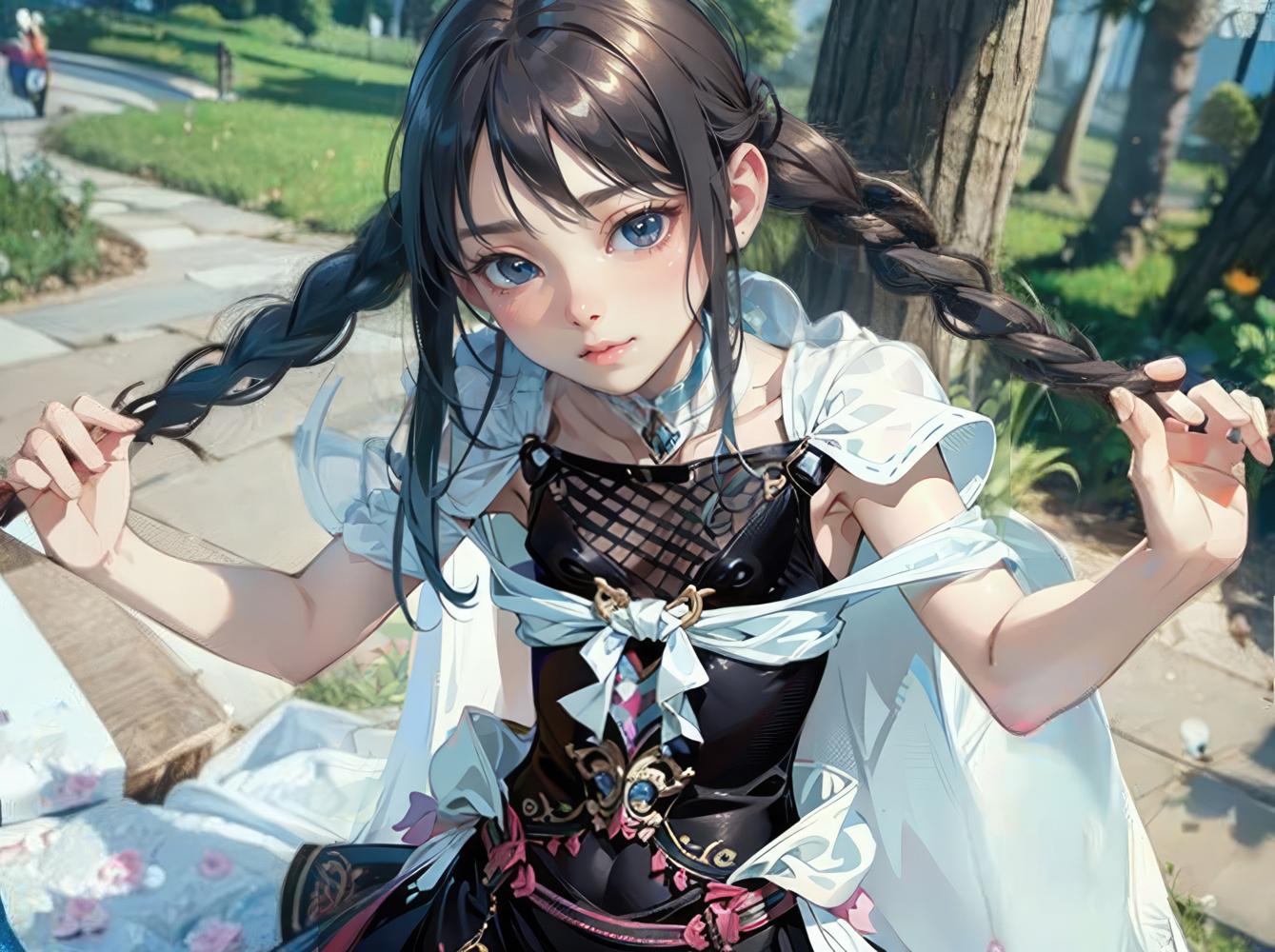 旅の道中で休憩中の魔女っ娘