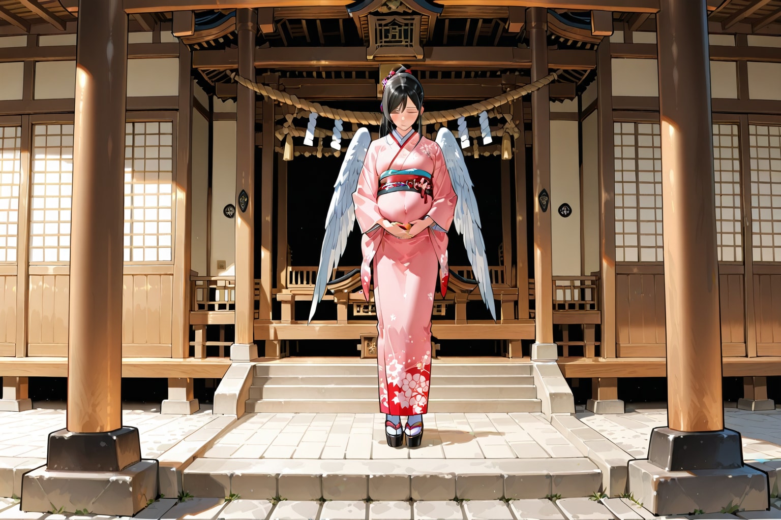 天使妻と安産祈願 | の人気AIイラスト・グラビア