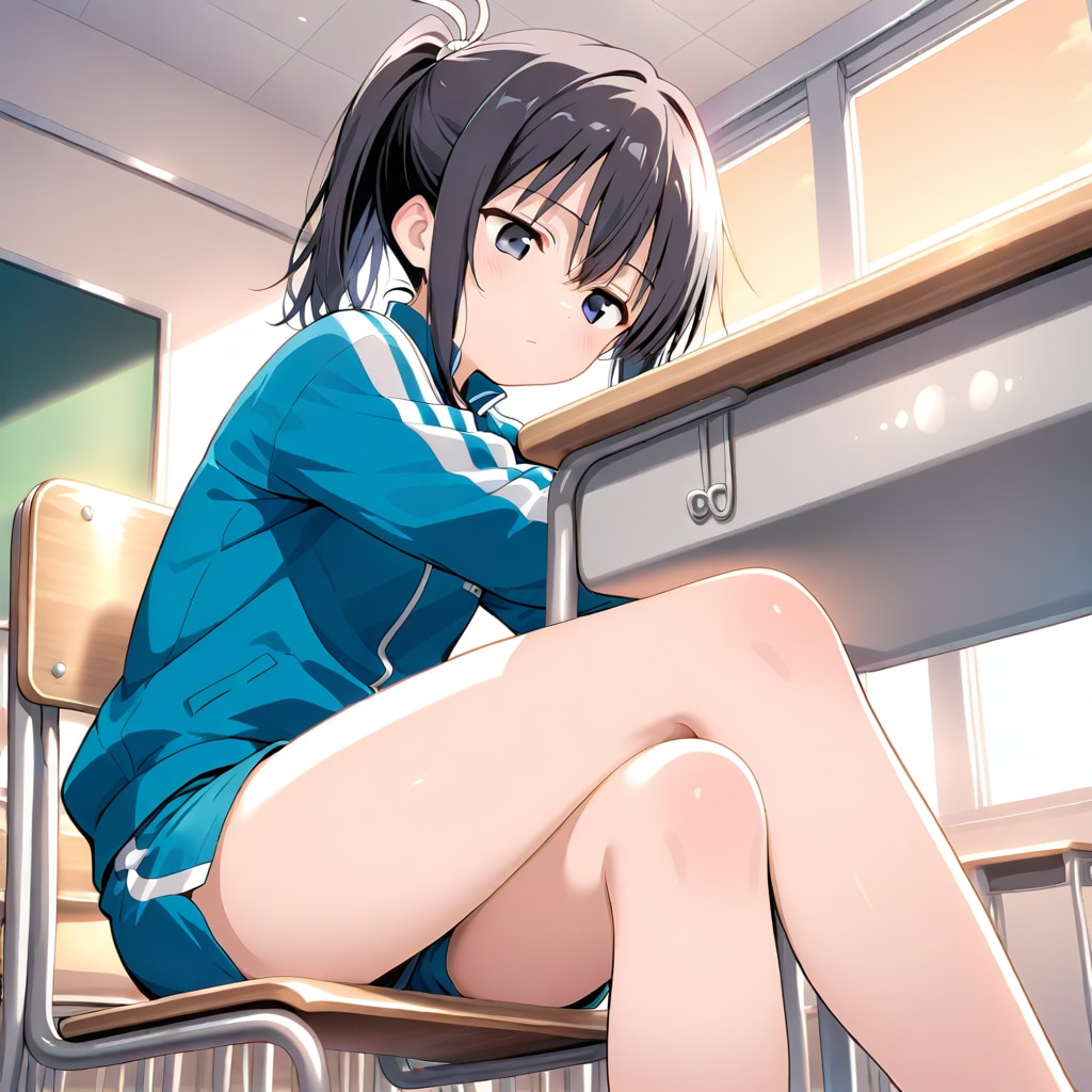 夕暮れ時、彼女は