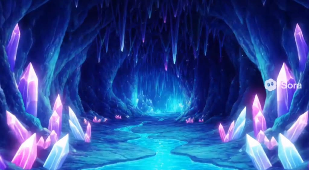 エリシアの王国op【煌めく夜】背景水晶洞の秘境