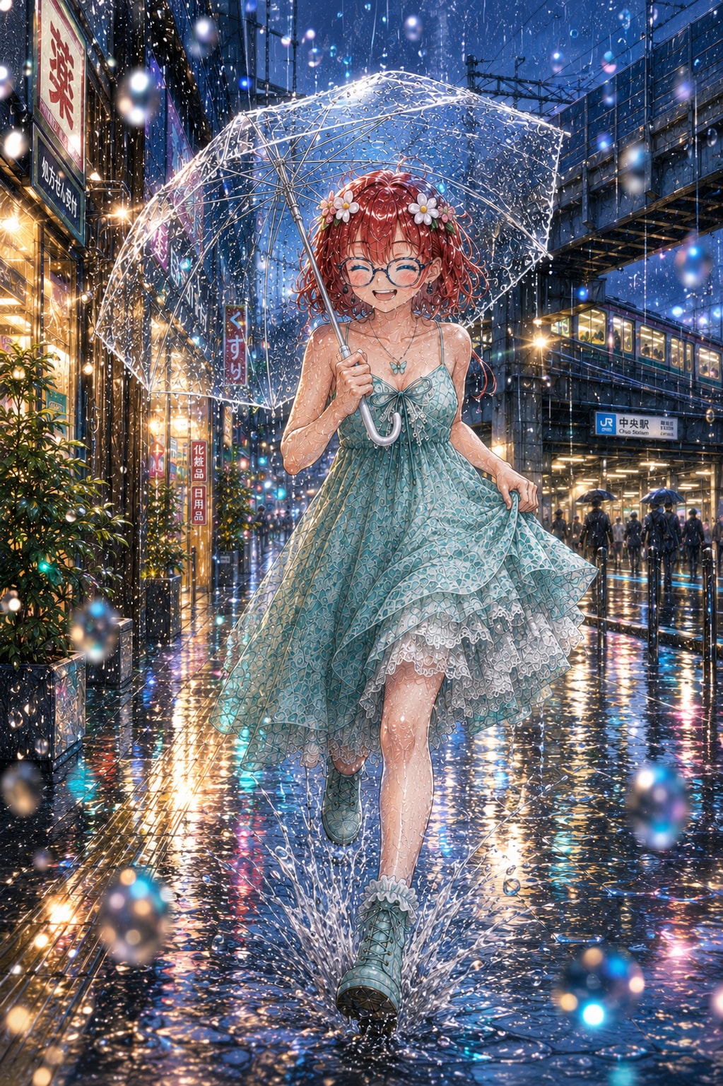 雨色ステップ ～駅前を駆ける花冠の少女～