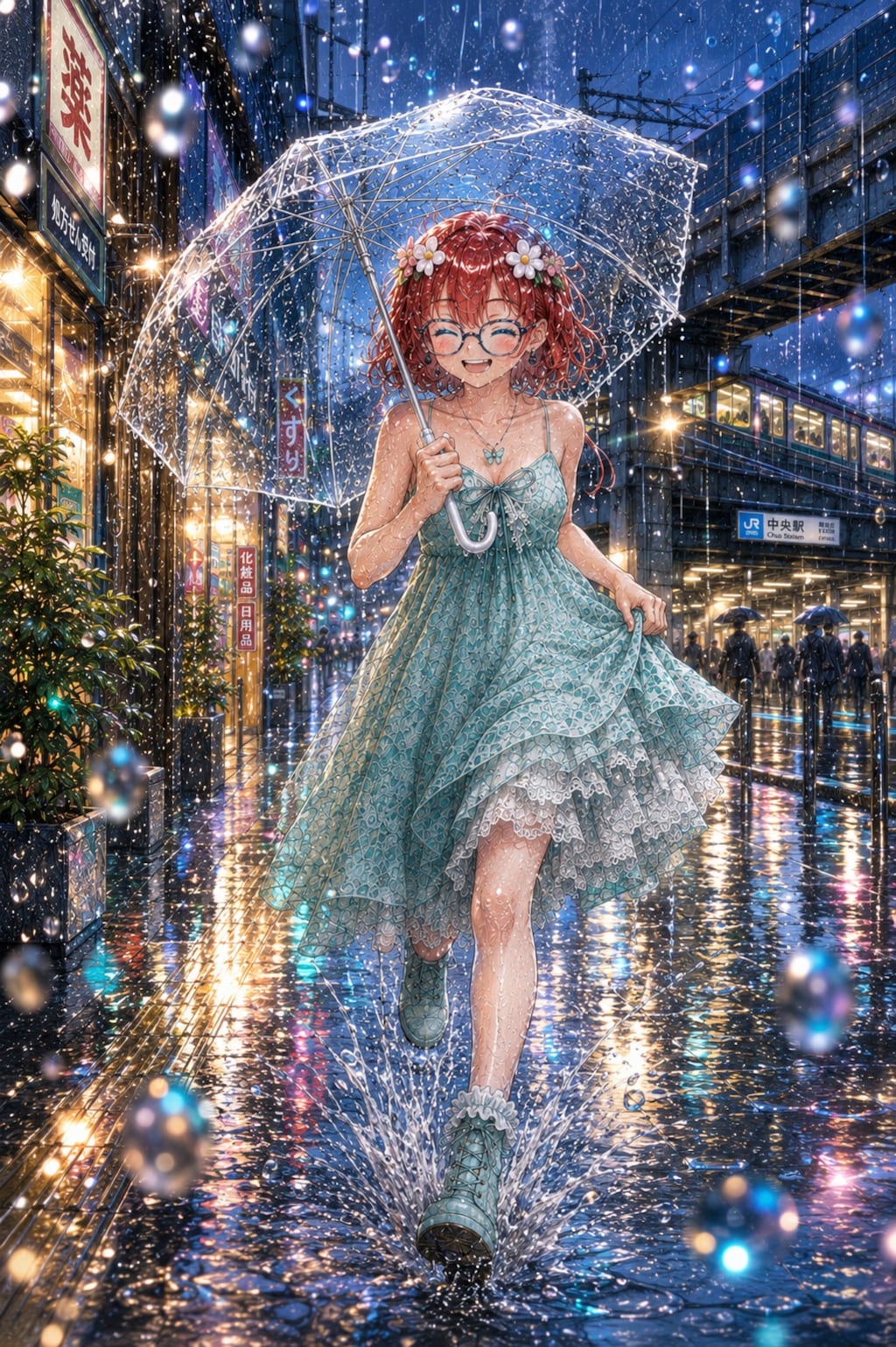 雨色ステップ ～駅前を駆ける花冠の少女～