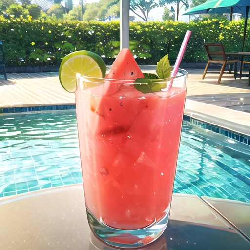 FROSTちゃん謹製のスイカジュース。 | の人気AIイラスト・グラビア