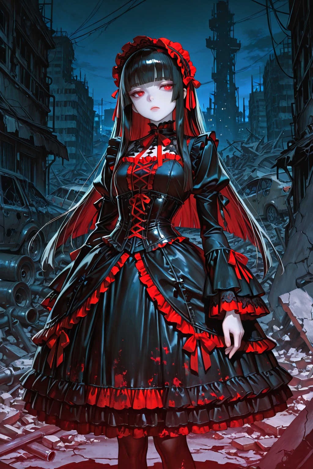 廃墟とゴスロリ。