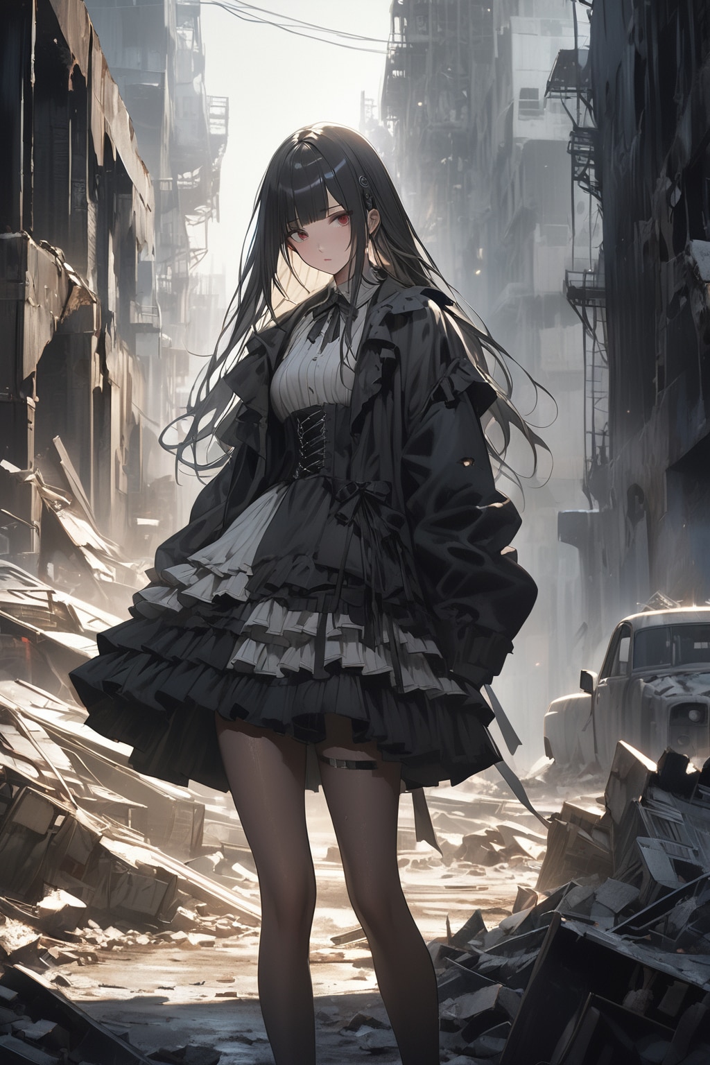 廃墟とゴスロリ。
