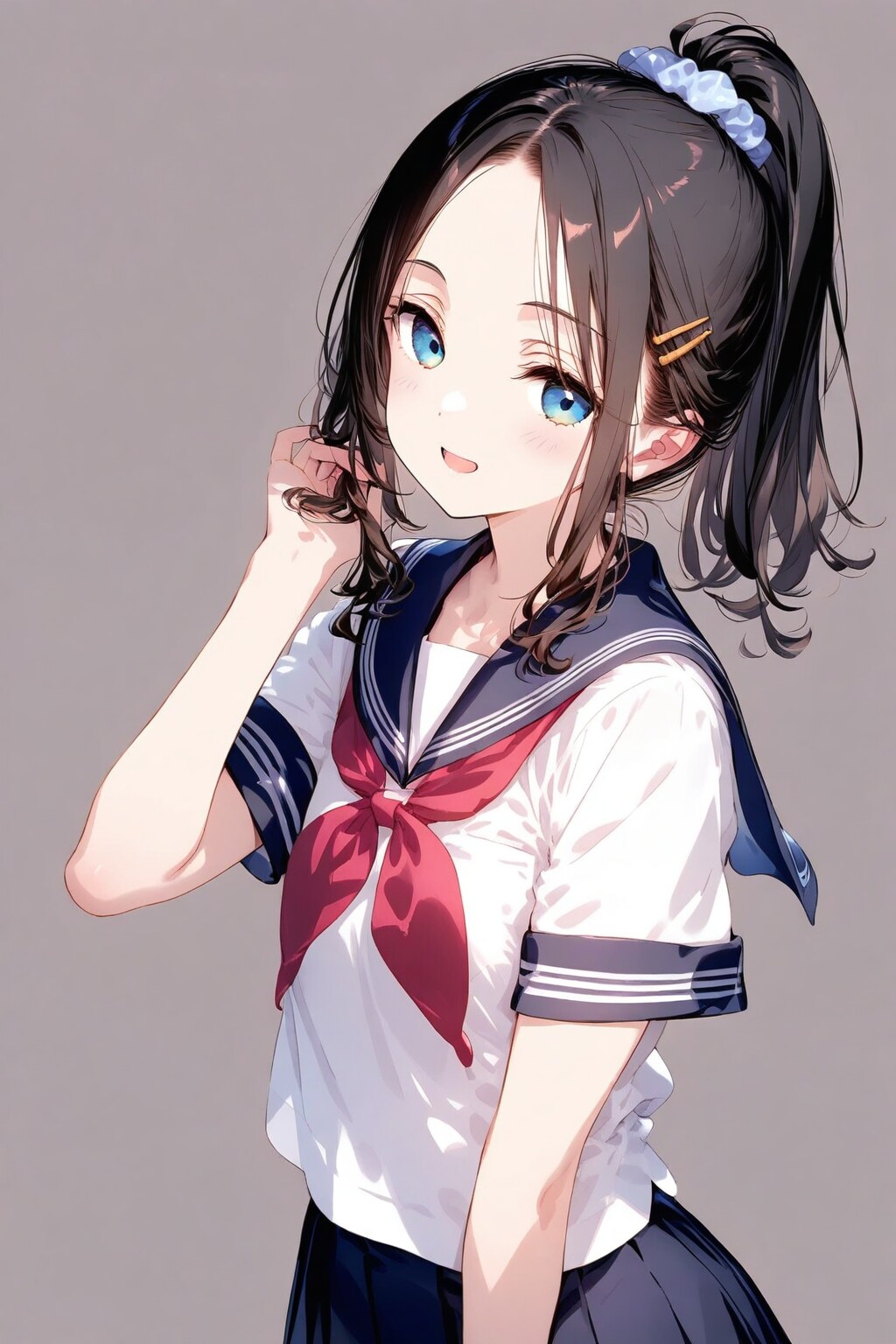 シュシュポニテの女子高生✨