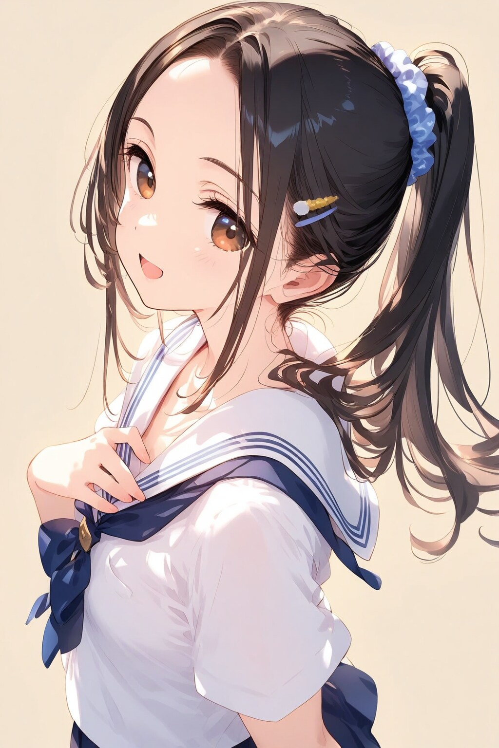 シュシュポニテの女子高生✨