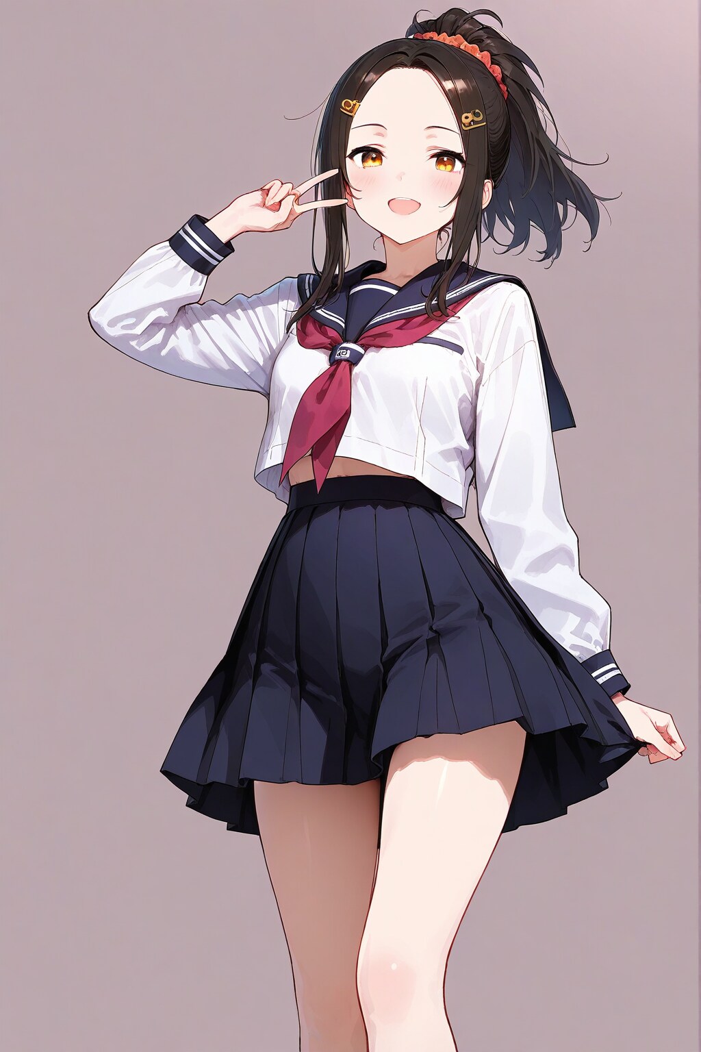 シュシュポニテの女子高生✨