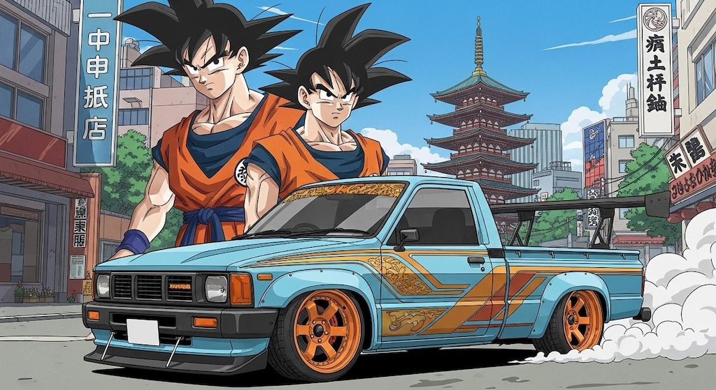 孫悟空とハイラックストラック