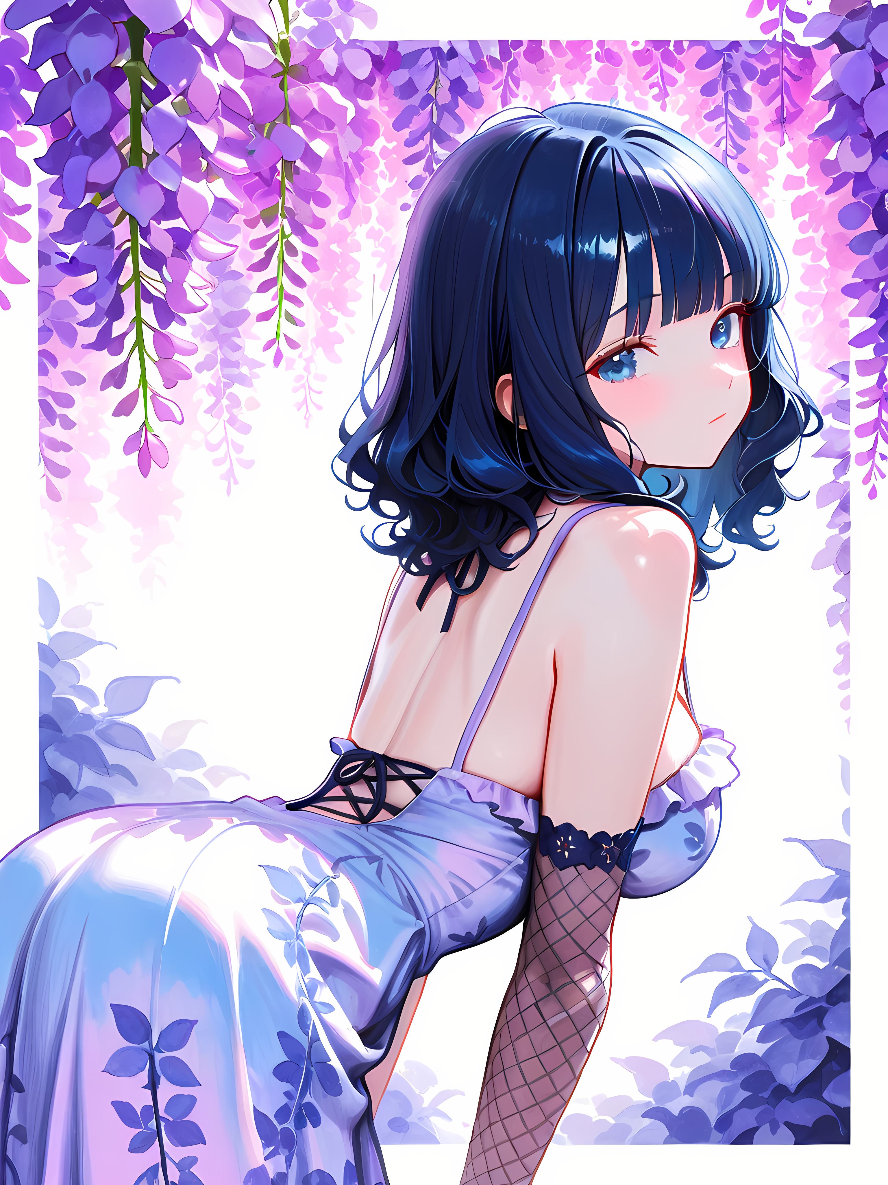 藤の花とドレス