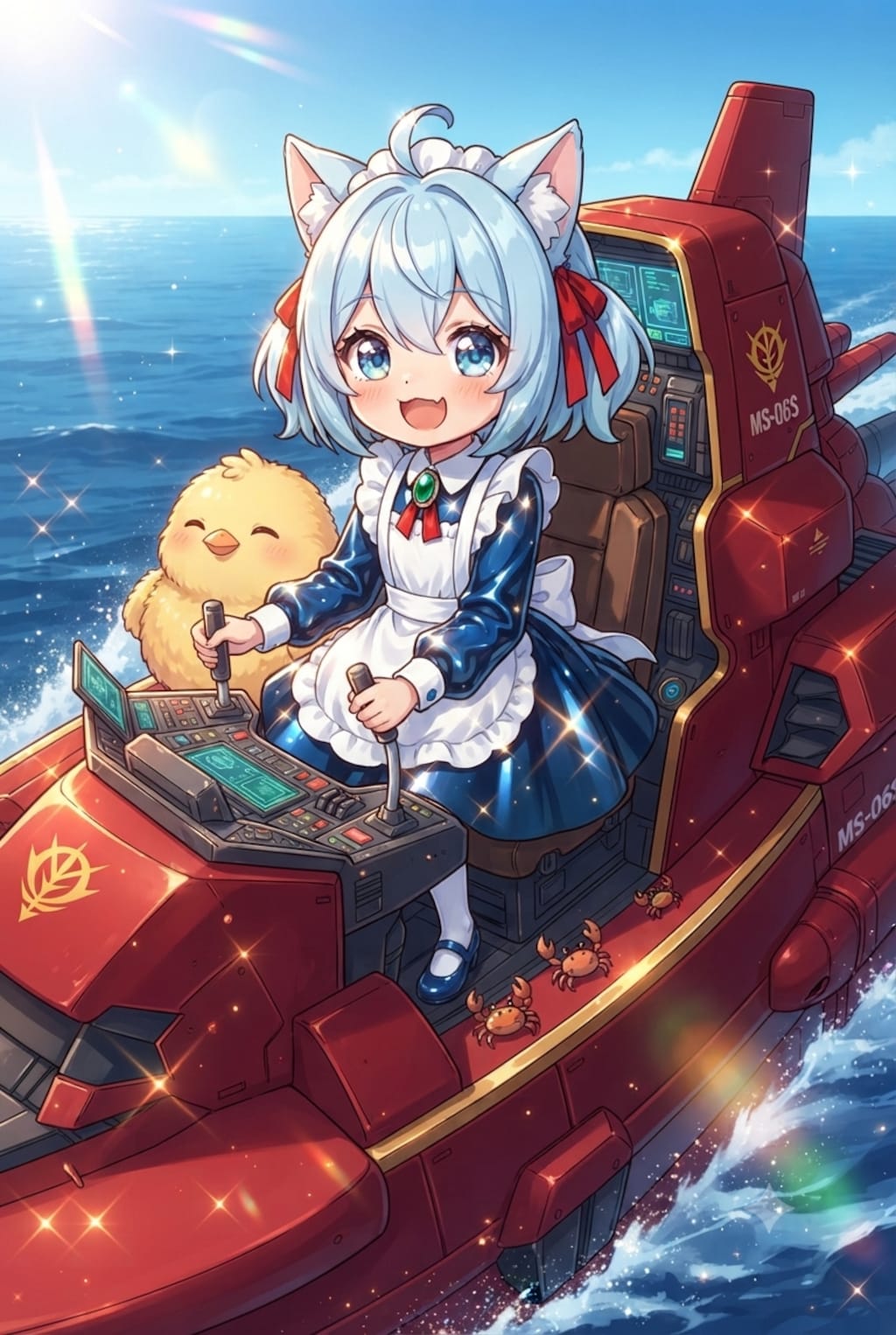 猫耳ちゃんとひよこ
