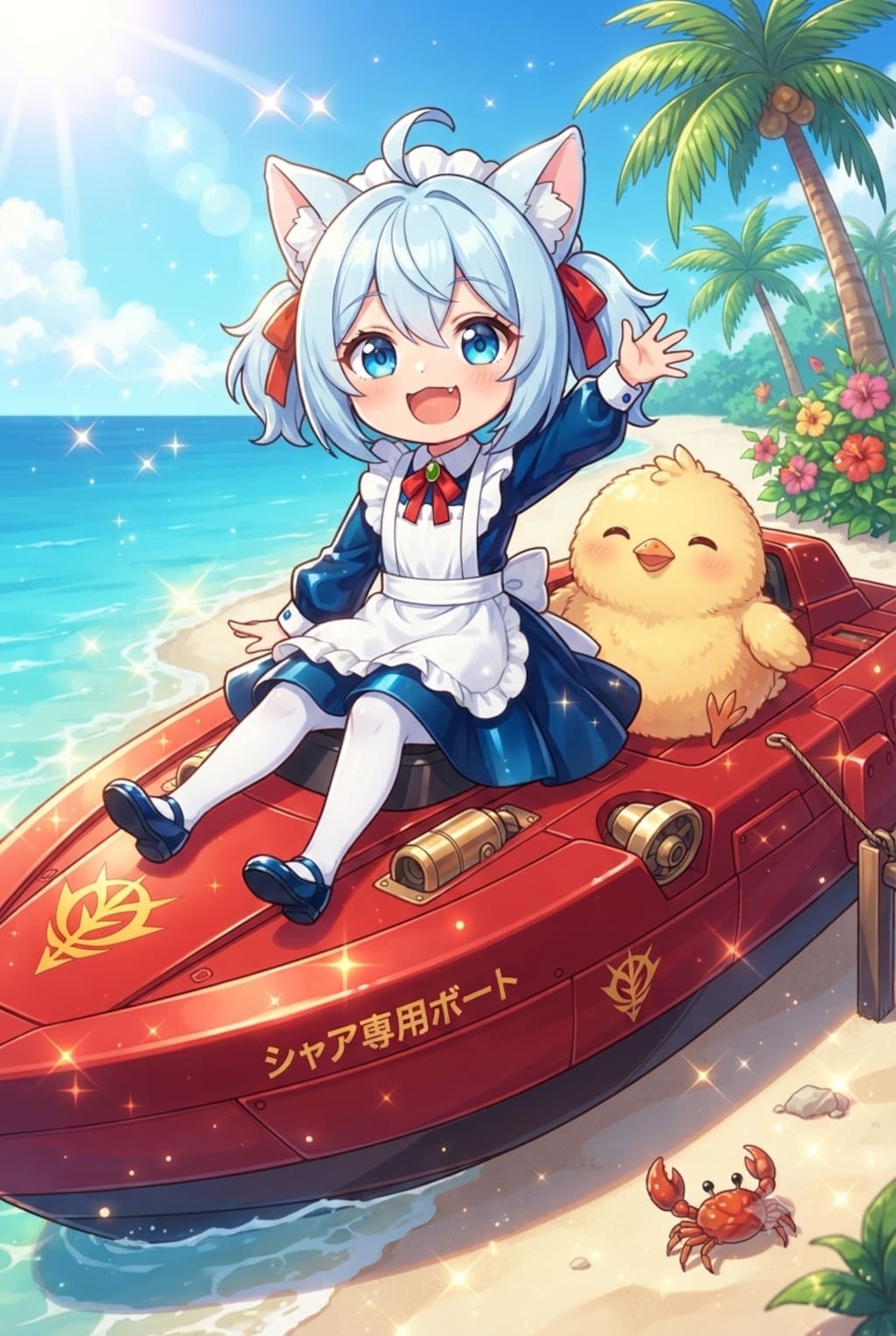 猫耳ちゃんとひよこ