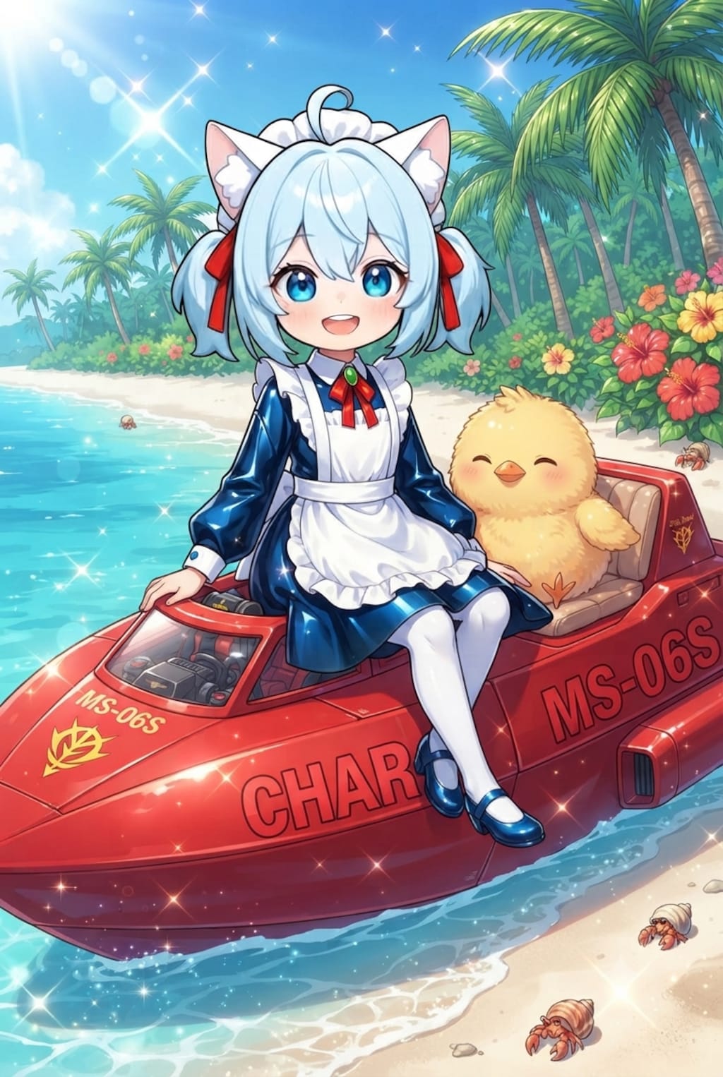 猫耳ちゃんとひよこ