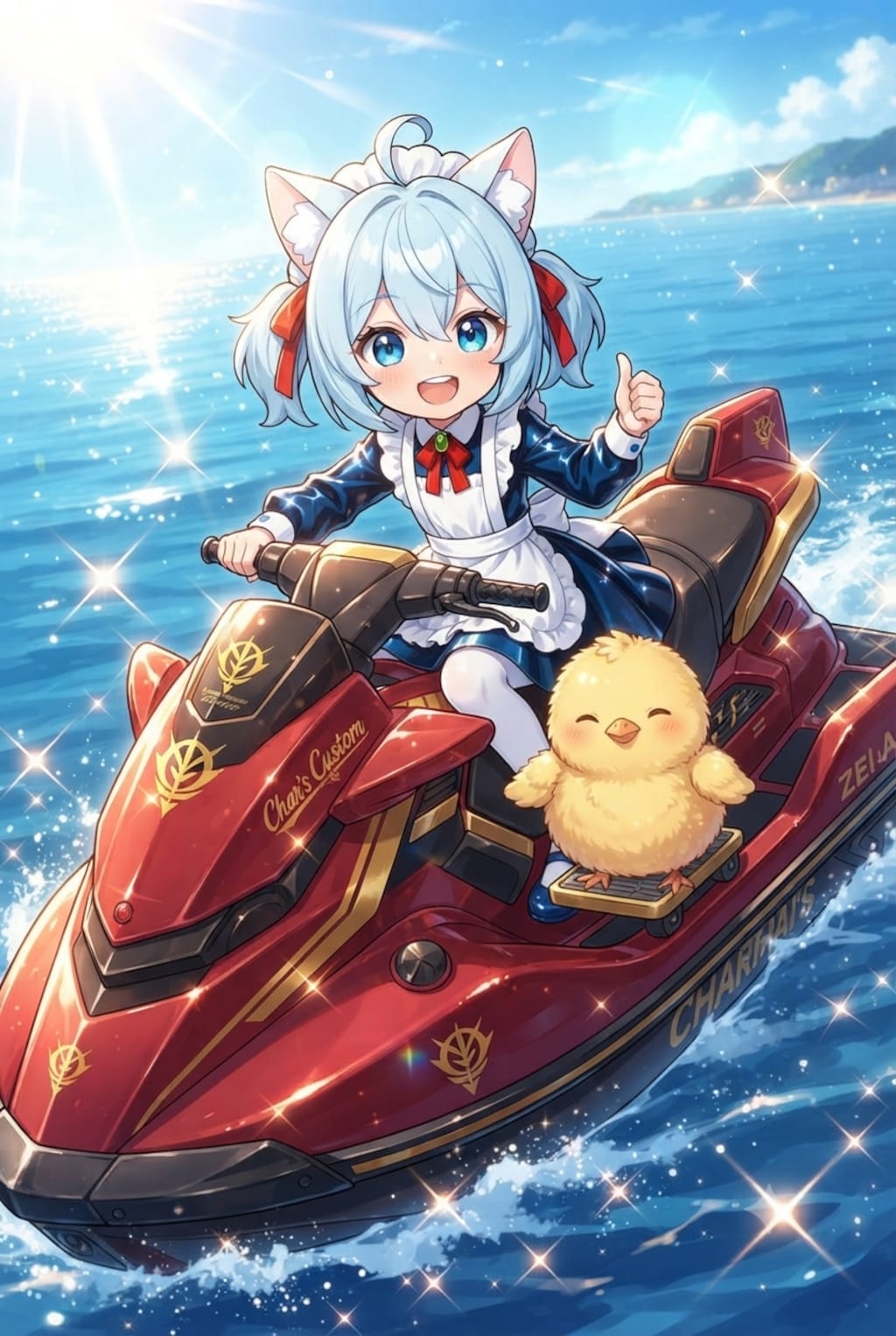 猫耳ちゃんとひよこ