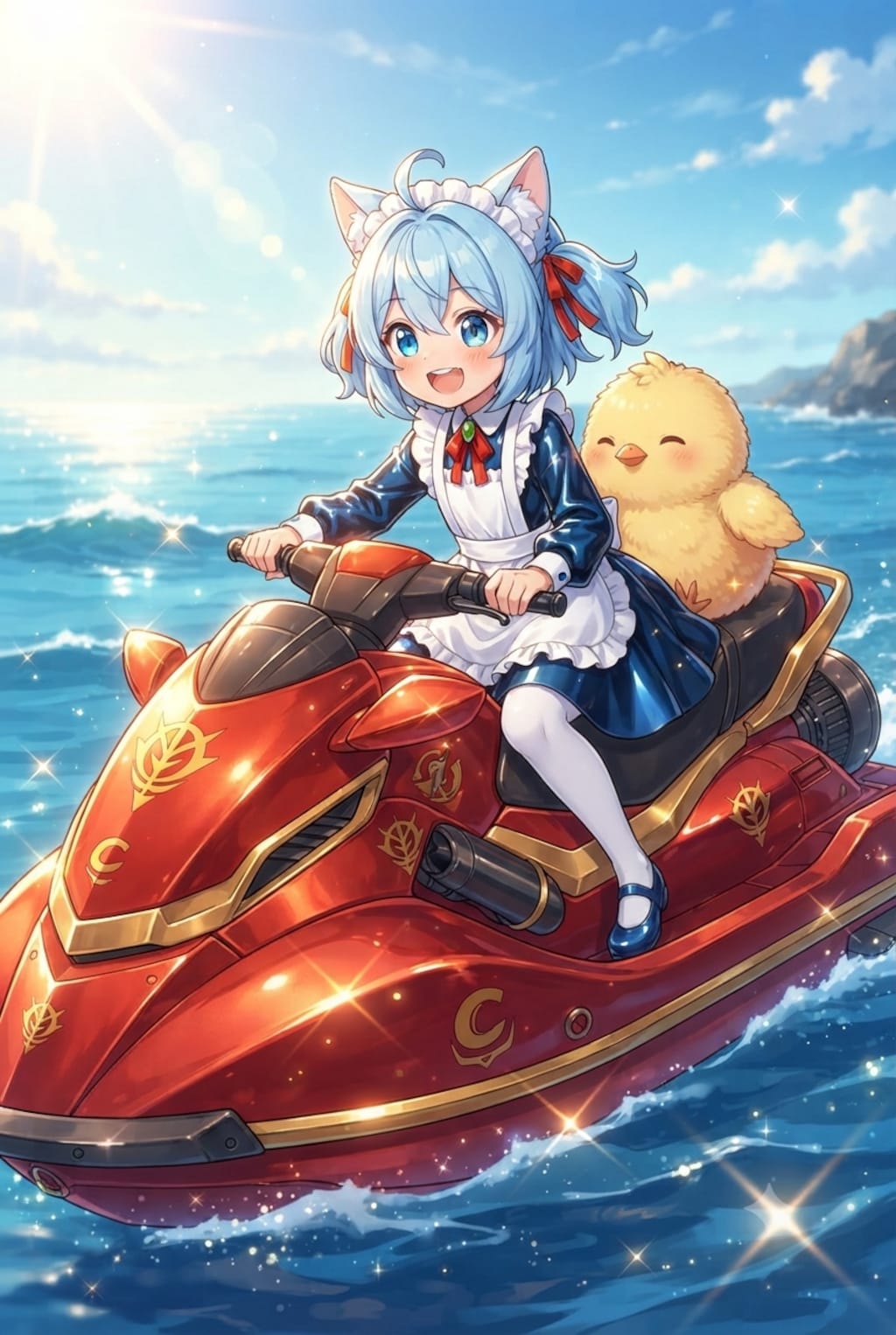 猫耳ちゃんとひよこ