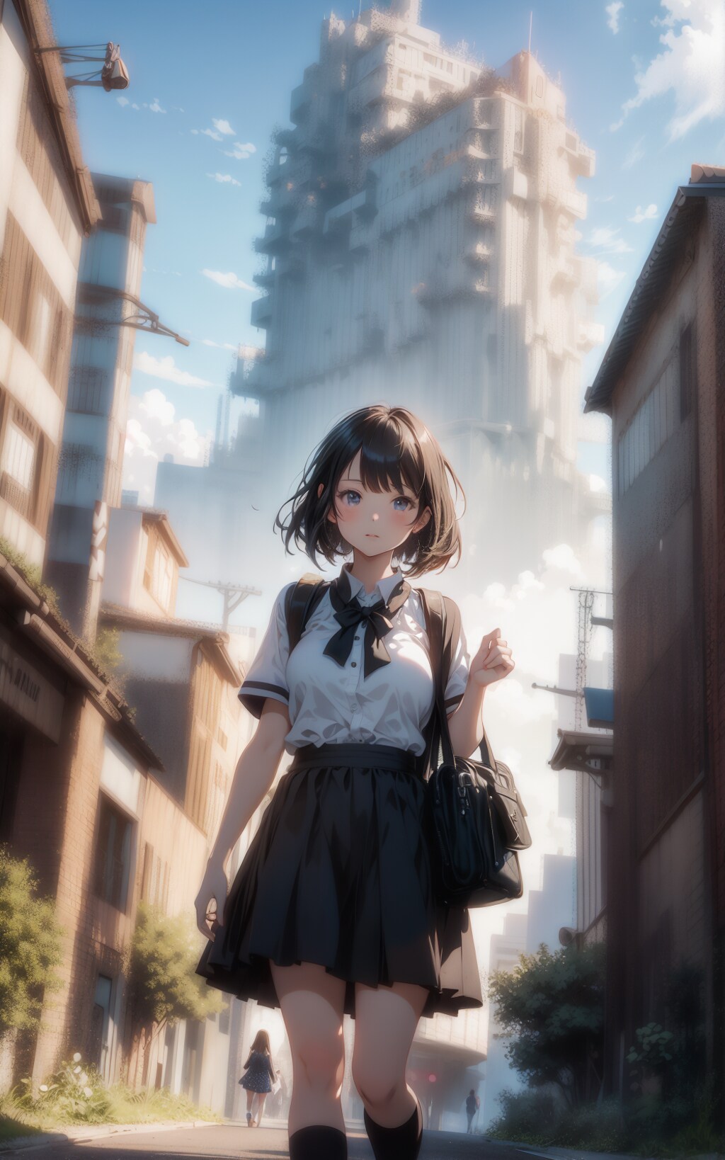 崩壊都市と少女