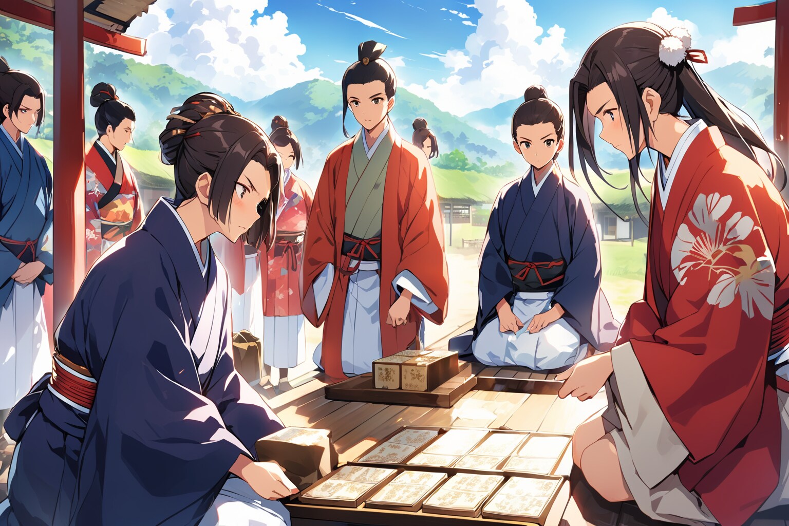 札が舞う、草原の決戦 | の人気AIイラスト・グラビア