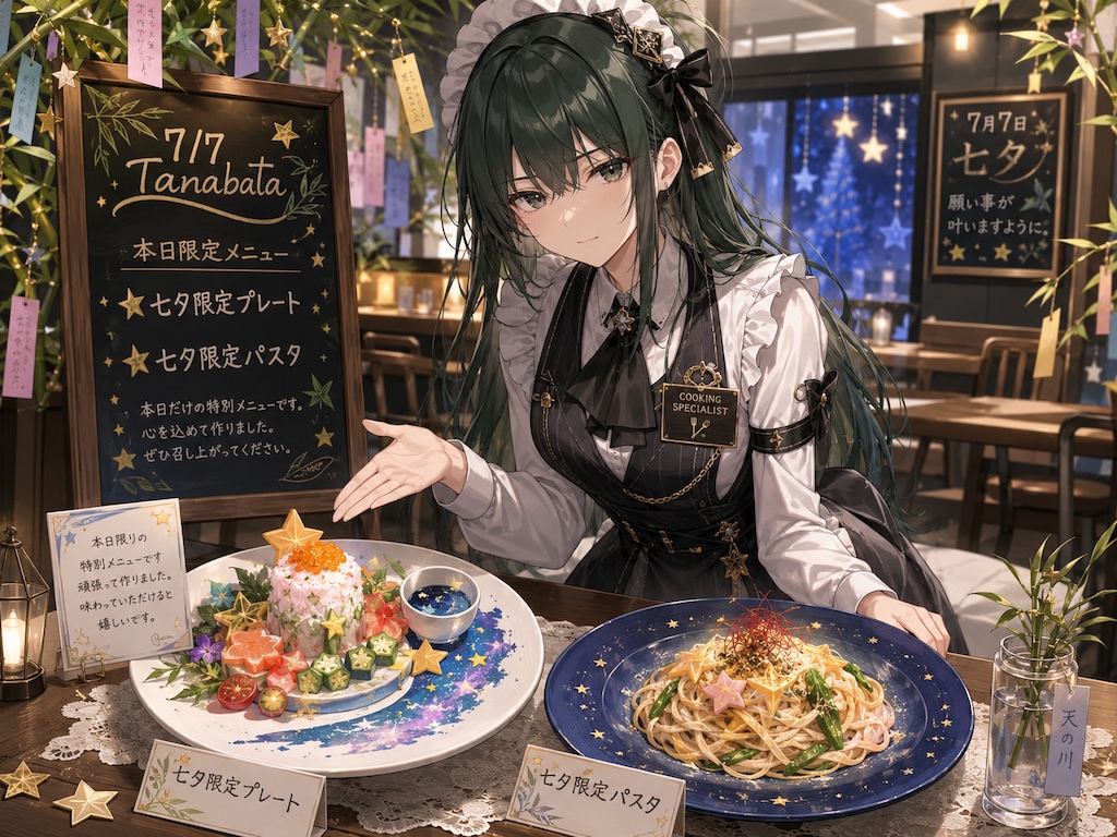 七夕の夜にだけ咲く、星空メイドの特別メニュー