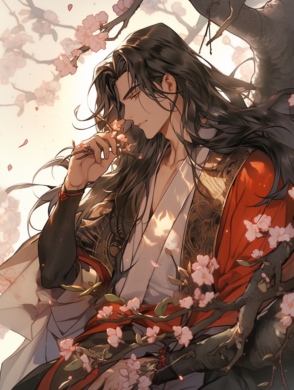桜の木の下で