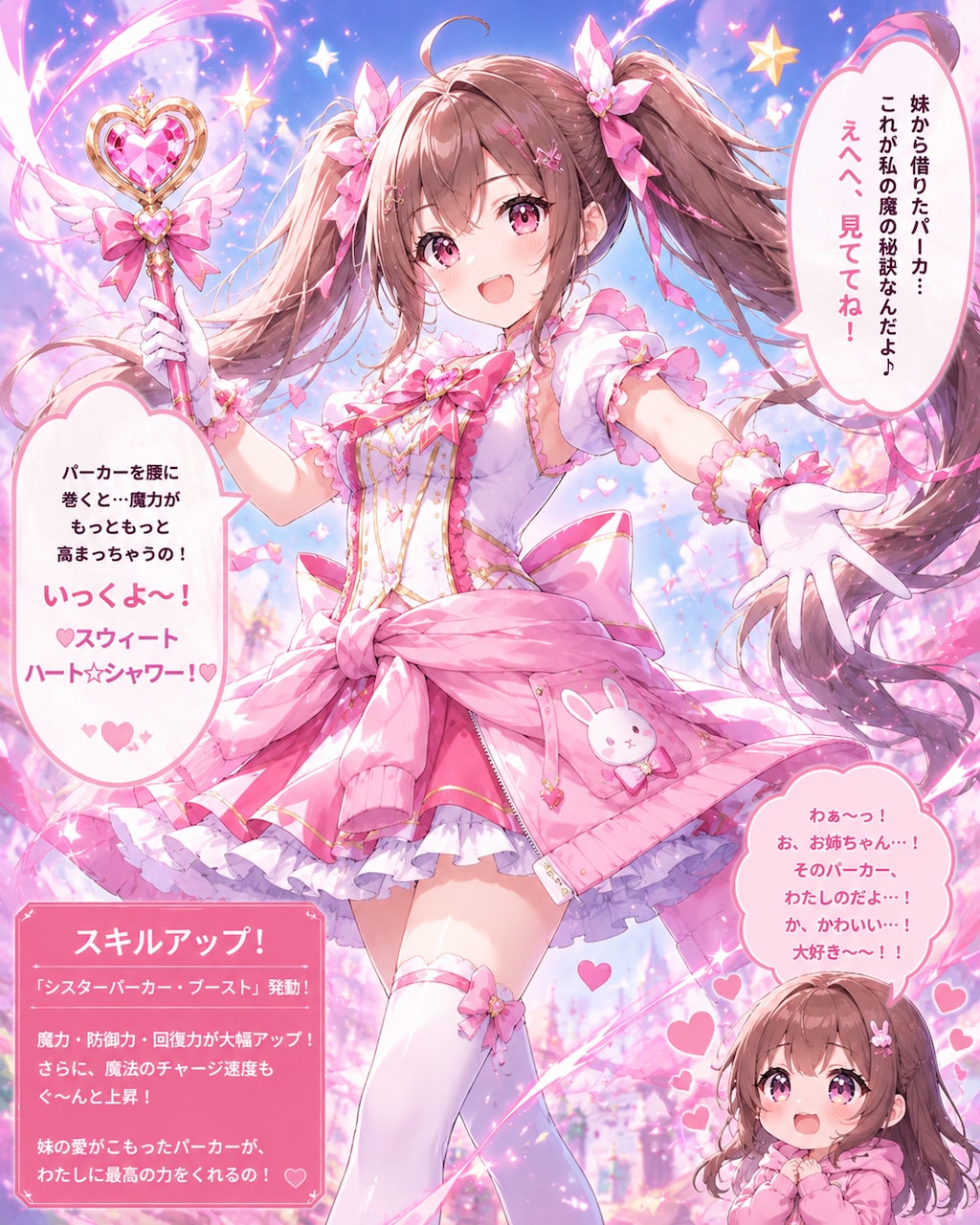 妹のパーカを腰に巻くとスキルが上昇する魔法少女2